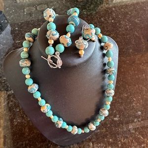 Necklace bracelet and earring set